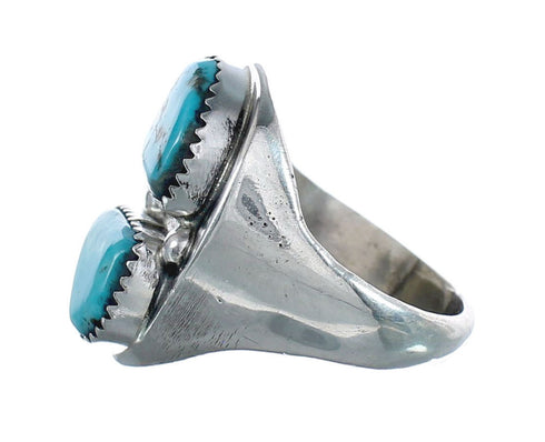 Turquoise Navajo Genuine Sterling Silver Ring Size 11-1/2 JX126551