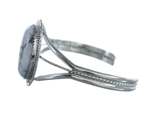 Howlite Genuine Sterling Silver Navajo Cuff Bracelet JX126295
