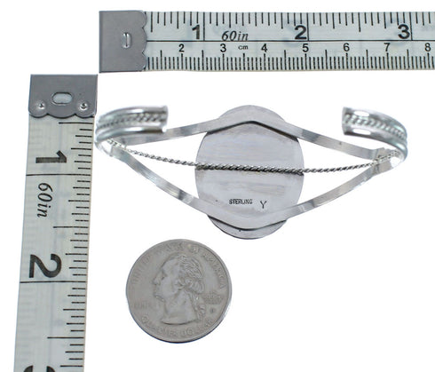 Howlite Genuine Sterling Silver Navajo Cuff Bracelet JX126295