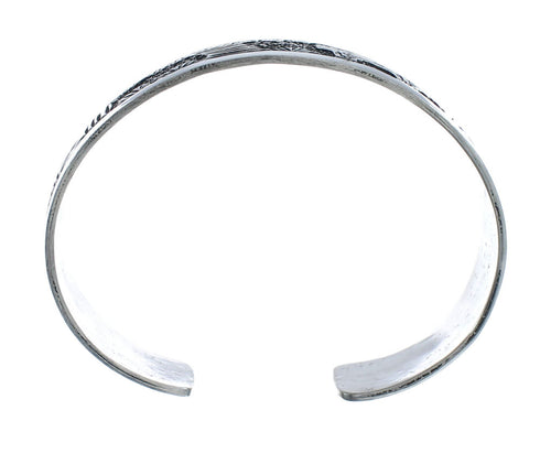 Native American Navajo Sterling Silver Story Teller Cuff Bracelet JX126270