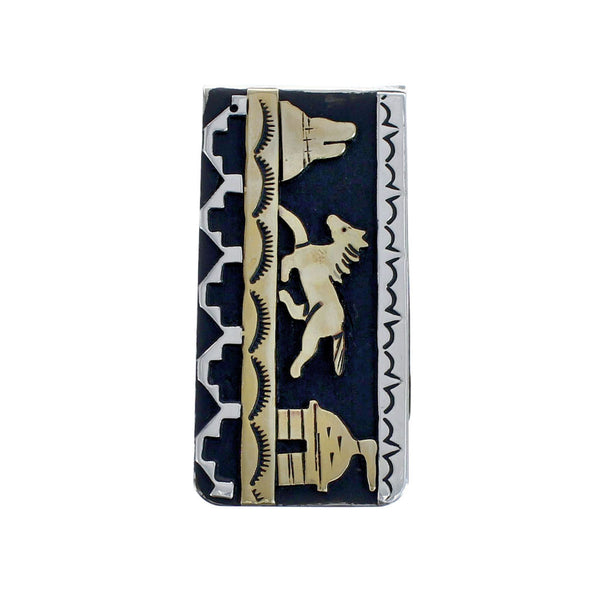 Native American Sterling Silver 12KGF Horse Money Clip JX126275