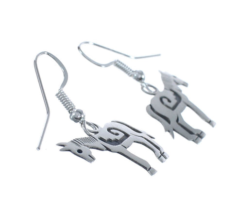 Horse Sterling Silver Navajo Hook Dangle Earrings AX125722