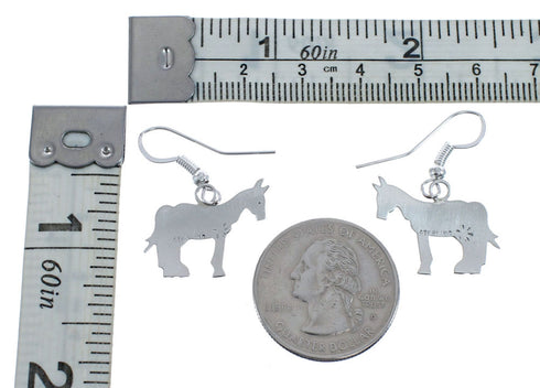 Horse Sterling Silver Navajo Hook Dangle Earrings AX125722