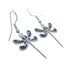 Sterling Silver Overlay Navajo Dragonfly Hook Dangle Earrings AX125724