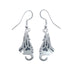 Sterling Silver Overlay Navajo Wolf Hook Dangle Earrings AX125725