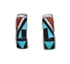 Multicolor Inlay Zuni Indian Sterling Silver Post Hoop Earrings AX125711