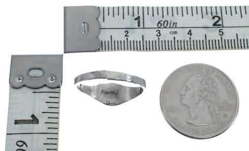 Multicolor Inlay Native American Sterling Silver Ring Size 6-3/4 AX125699