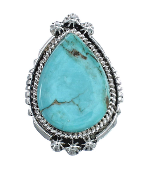 Native American Turquoise Sterling Silver Ring Size 6-3/4 JX126462