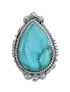 Native American Turquoise Sterling Silver Ring Size 7-3/4 JX126467