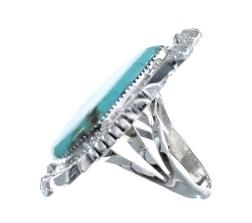 Native American Turquoise Sterling Silver Ring Size 7-3/4 JX126467