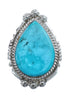 Native American Turquoise Sterling Silver Ring Size 6-3/4 JX126469