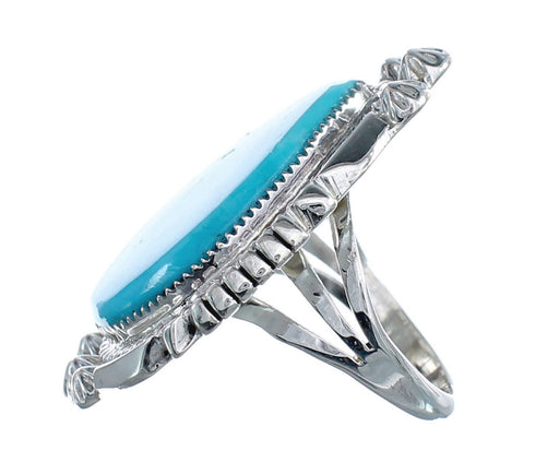 Native American Turquoise Sterling Silver Ring Size 6-3/4 JX126469