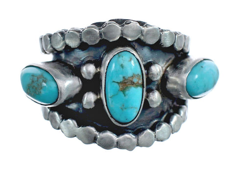 Navajo Turquoise Sterling Silver Ring Size 6-3/4 JX126482