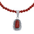 Native American Navajo Coral Round Bead Pendant Sterling Silver Necklace JX126561