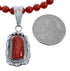 Native American Navajo Coral Round Bead Pendant Sterling Silver Necklace JX126561