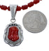 Native American Navajo Coral Bead Pendant Sterling Silver Necklace JX126563