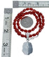 Native American Navajo Coral Bead Pendant Sterling Silver Necklace JX126563