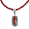 Native American Navajo Coral Bead Pendant Sterling Silver Necklace JX126565