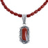 Native American Navajo Coral Bead Pendant Sterling Silver Necklace JX126565