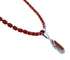 Native American Navajo Coral Bead Pendant Sterling Silver Necklace JX126566