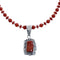 Native American Navajo Coral Bead Pendant Sterling Silver Necklace JX126570