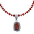 Native American Navajo Coral Bead Pendant Sterling Silver Necklace JX126570