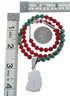 Native American Navajo Turquoise Coral Bead Pendant Sterling Silver Necklace JX126573