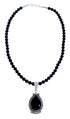 Onyx Sterling Silver Native American Bead Necklace JX126584