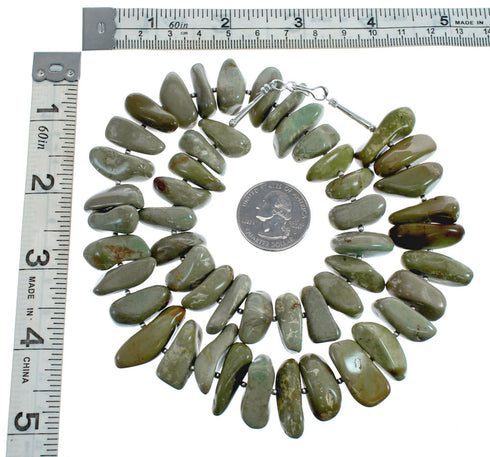 Native American Turquoise Bead And Silver Necklace JX126582
