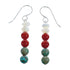 Navajo Multicolor And Sterling Silver Bead Hook Dangle Earrings JX126591
