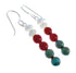 Navajo Multicolor And Sterling Silver Bead Hook Dangle Earrings JX126591