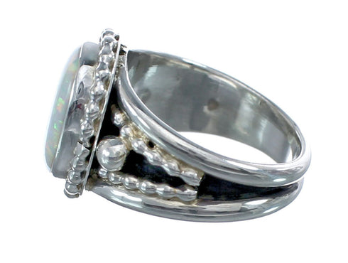 Native American Navajo Sterling Silver Opal Ring Size 6 AX125850