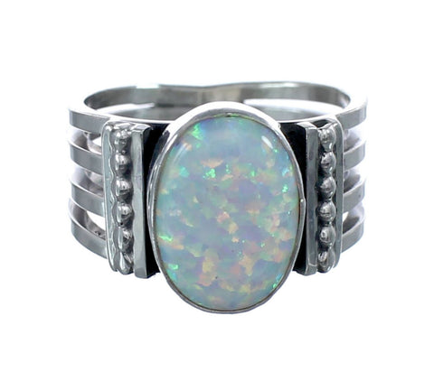 Opal Sterling Silver Native American Ring Size 9-1/4 AX125734