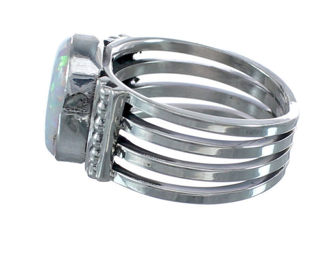 Opal Sterling Silver Native American Ring Size 9-1/4 AX125734