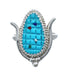 Native American Zuni Multicolor Multistone Sterling Silver Corn Ring Size 9 JX130546