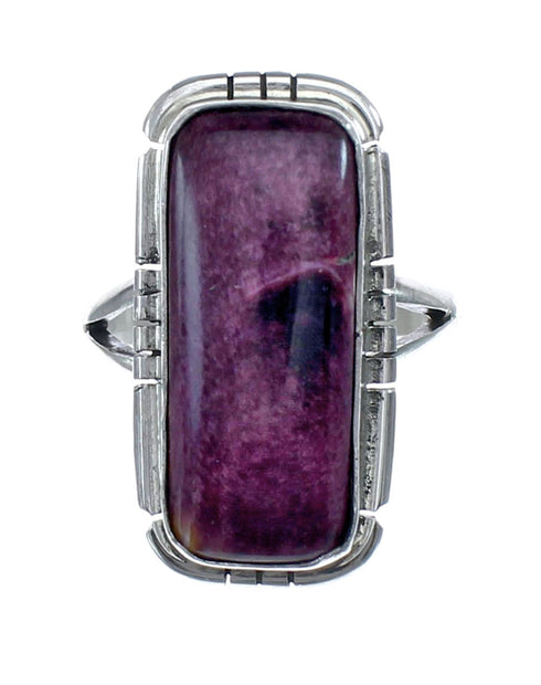 Purple Oyster Shell Navajo Sterling Silver Ring Size 9-1/2 AX125793