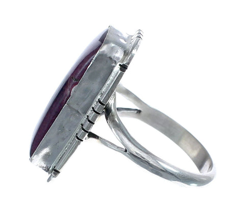 Purple Oyster Shell Navajo Sterling Silver Ring Size 9-1/2 AX125793