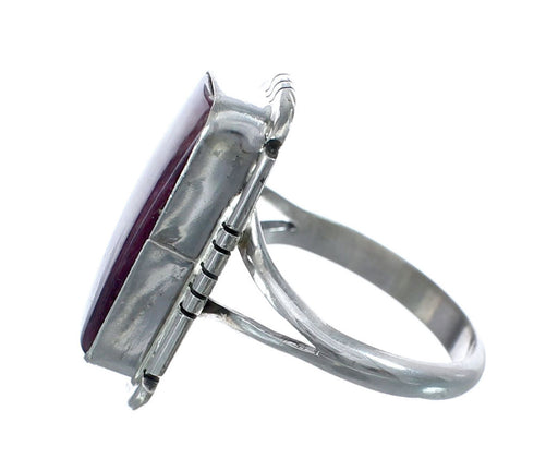 Purple Oyster Shell Navajo Sterling Silver Ring Size 9-1/4 AX125794