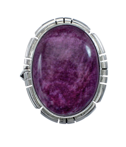 Purple Oyster Shell Navajo Sterling Silver Ring Size 9 AX125796