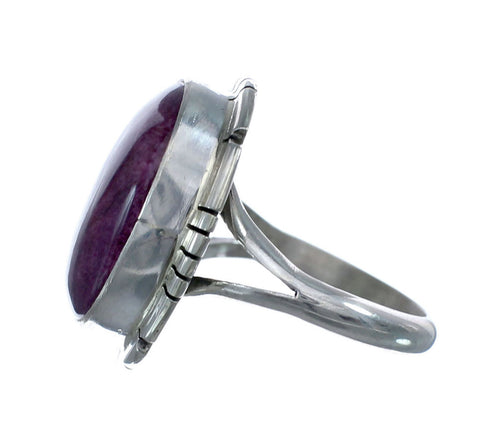 Purple Oyster Shell Navajo Sterling Silver Ring Size 9 AX125796