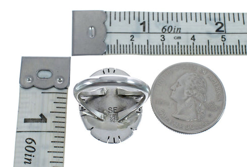 Purple Oyster Shell Navajo Sterling Silver Ring Size 9 AX125796