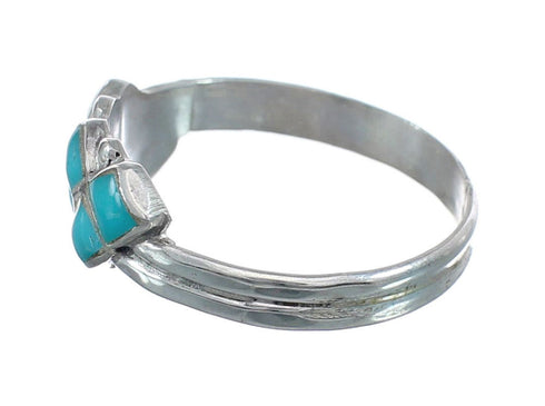 Native American Turquoise Inlay Zuni Ring Size 5-1/4 AX125751