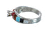 Multicolor Inlay Cubic Zirconia Zuni Sterling Silver Ring Size 8 AX125815