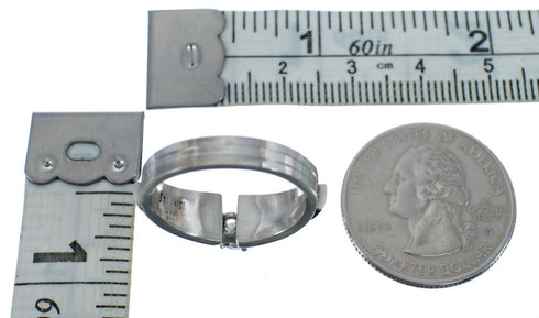 Multicolor Inlay Cubic Zirconia Zuni Sterling Silver Ring Size 8 AX125815