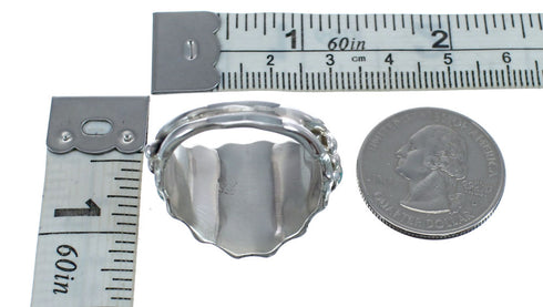 Navajo Turquoise Sterling Silver Buffalo Ring Size 11-1/2 JX128220