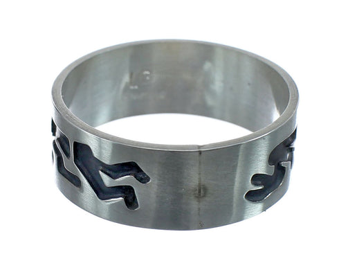 Navajo Authentic Sterling Silver Kokopelli Band Ring Size 14-1/2 AX125802