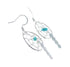 Turquoise Genuine Sterling Silver Navajo Dream Catcher Feather Hook Dangle Earrings AX125963