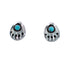 Native American Sterling Silver Turquoise Bear Paw Post Earrings AX125953