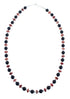 Native American Sterling Silver Onyx And Oyster Shell Bead Necklace AX126053