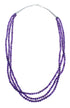 Native American Amethyst Sterling Silver 3-Strand Bead Necklace AX126055